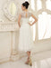 Simple Wedding Dresses Ivory Lace Chiffon Beach Wedding Dress with Beaded misshow