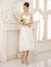 Simple Wedding Dresses Ivory Lace Chiffon Beach Wedding Dress with Beaded misshow