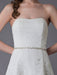 Simple Wedding Dresses Lace High Low Strapless Sash Asymmetrical Short Bridal Dress