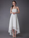 Simple Wedding Dresses Lace High Low Strapless Sash Asymmetrical Short Bridal Dress
