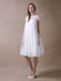 Simple Wedding Dresses Short Empire Waist Lace Tulle Cap Sleeve Pregnant Bridal Dress