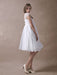 Simple Wedding Dresses Short Empire Waist Lace Tulle Cap Sleeve Pregnant Bridal Dress