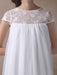 Simple Wedding Dresses Short Empire Waist Lace Tulle Cap Sleeve Pregnant Bridal Dress