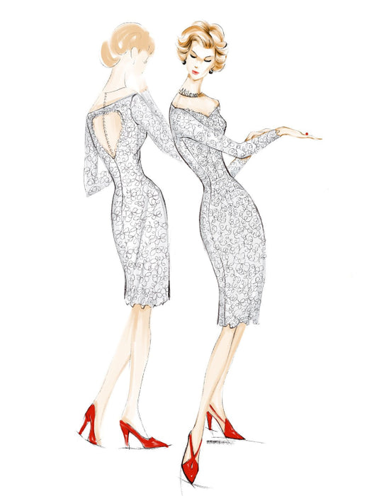 Simple Wedding Dresses 2021 Short Long Sleeve Illusion Neckline koyhole Knee length Sheath Bridal Dress misshow