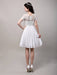 Simple Wedding Dresses Short sleeves Lace Bodice Chiffon Reception Bridal Dress