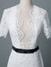 Simple Wedding Dresses V Neck Short Sleeves Sheath Knee Length Vintage Bridal Dresses