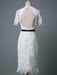 Simple Wedding Dresses V Neck Short Sleeves Sheath Knee Length Vintage Bridal Dresses