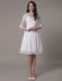 Simple Wedding Dressses Chiffon V Neck Lace A LinePleated Bridal Dress misshow