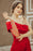 Sizzling Scarlet One-Shoulder Mermaid Prom Gown with Dazzling Bead Embellishments