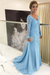 Sky Blue Elegant Long Sleeves Lace mother of the bride dress V-Neck - Prom Dresses