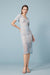 Sky Blue Lace Dress Short Sleeves V-Neck Formal Dress - Sky Blue / S - Dresses
