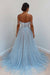 Sky Blue Off-the-Shoulder Prom Dress Long with Sequins - Prom Dresses
