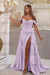 Elegant Sky Blue Off-The-Shoulder Sweetheart Prom Dress with Split Mermaid