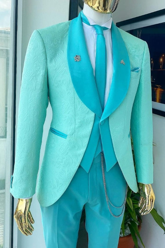 Sky Blue Dubble Button For Wedding Tuxedo main image 1