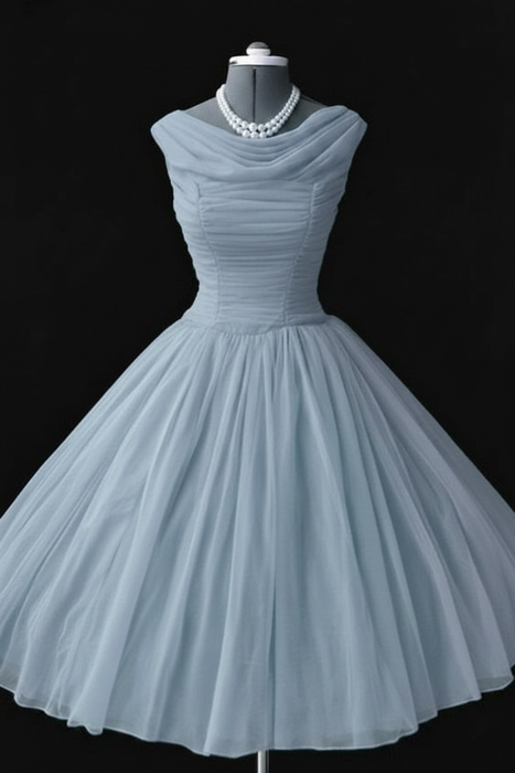 Sky Blue Simple A Line Chiffon Short Prom Dresses tulle Homecoming Dresses