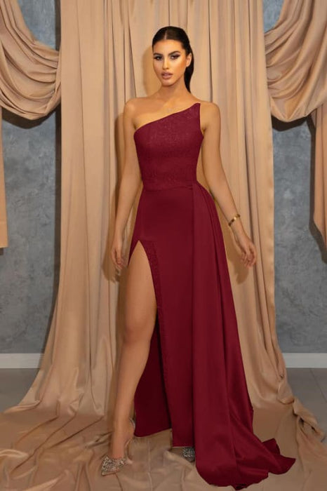 Sky Blue Sleeveless Split Mermaid Evening Dress with Sequins