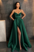 Emeral Green Spaghetti Straps Prom Dress A Line with Split Pockets