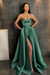 Jade Spaghetti Straps Prom Dress A Line with Split Pockets