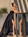 Sleek Black Evening Gown with Sultry Slit
