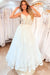 Romantic Spaghetti Straps Tulle Aline Wedding Dress Lace Appliques
