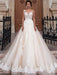 wedding dresses 2021 jewel illusion neck sleeveless a line lace flora applique bridal gowns with train