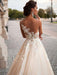 wedding dresses 2021 jewel illusion neck sleeveless a line lace flora applique bridal gowns with train