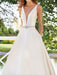 Wedding Dresses A Line Floor Length Sleeveless Beaded V Neck Backless Satin Fabric Bridal Gowns Train Dress