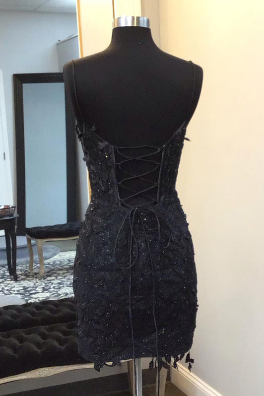 Black Lace Homecoming Dress