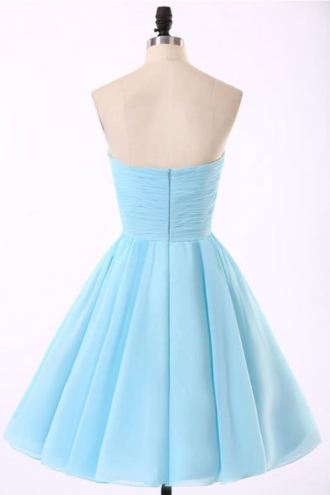 Sleeveless Blue Chiffon Beading Homecoming/Prom Dresses - Prom Dresses