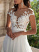 Boho Wedding Dress 2021 A Line V Neck Sleeveless Split Lace Appliqued Beach Bridal Gowns With Sweep Train