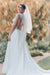 Sleeveless Floral Lace Chiffon A-Line Wedding Dress Illusion Back