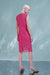 Sleeveless Fuchsia Lace Dress Jewel Neck Short Formal Dress - Dresses