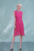 Sleeveless Fuchsia Lace Dress Jewel Neck Short Formal Dress - Dresses