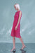 Sleeveless Fuchsia Lace Dress Jewel Neck Short Formal Dress - Dresses