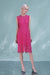 Sleeveless Fuchsia Lace Dress Jewel Neck Short Formal Dress - Dresses
