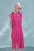 Sleeveless Fuchsia Lace Dress Jewel Neck Short Formal Dress - Dresses