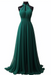 Sleeveless Halter Chiffon Prom Dress with Elegant Pleats