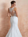 Wedding Dress 2021 Mermaid Sleeveless Lace Appliqued Beach Bridal Gowns With Train