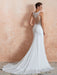 Wedding Dress 2021 Mermaid Sleeveless Lace Appliqued Beach Bridal Gowns With Train