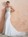 Wedding Dress 2021 Mermaid Sleeveless Lace Appliqued Beach Bridal Gowns With Train