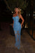 Sleeveless Lace Mermaid Prom Dress Sweetheart Evening Dress - Ocean Blue - Prom Dresses