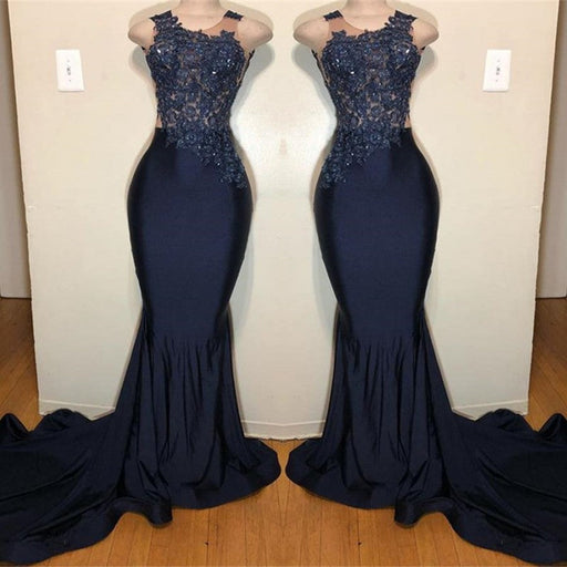 Sleeveless Mermaid Prom Dress with Intricate Appliques