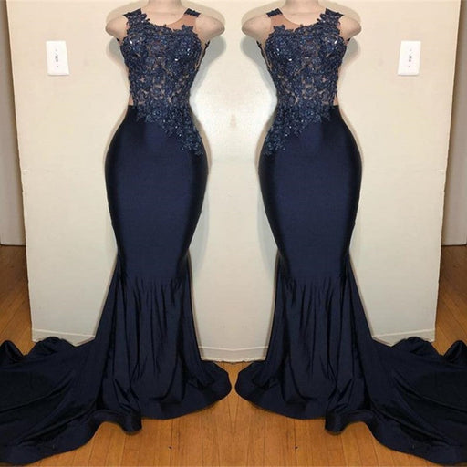 Sleeveless Mermaid Prom Dress with Intricate Appliques