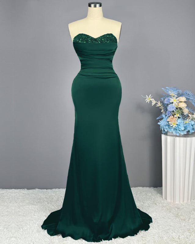 Modern Sweetheart Sleeveless Mermaid Evening Gown With Sequins Beadings main image 1