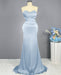 Sleeveless Mermaid Prom Gown with Sequined Sweetheart Bodice