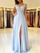 A-Line/Princess Sleeveless Off-the-Shoulder Floor-Length Applique Chiffon Dresses - Prom Dresses