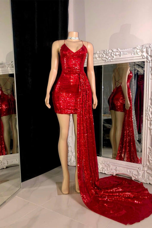 Sleeveless Red Prom Dress with a Touch of Elegance