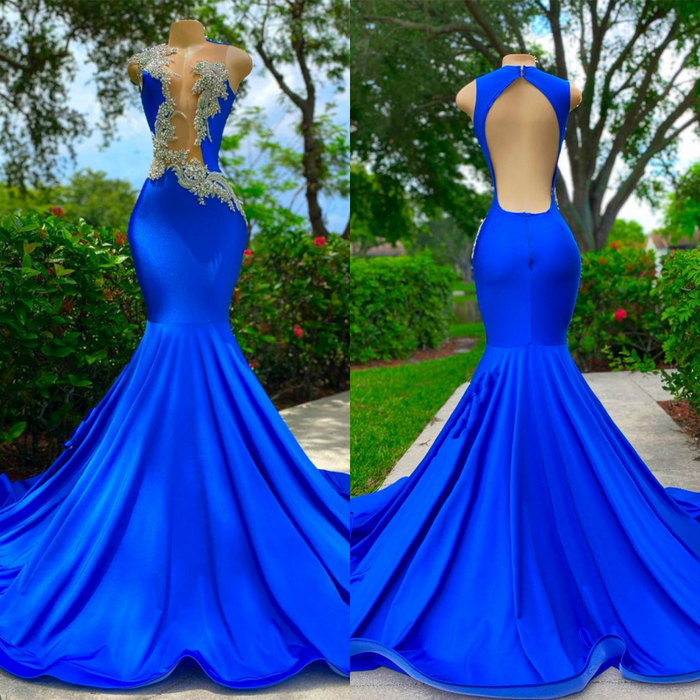 Shop Royal Blue Mermaid Prom Dress Online-Bridelily