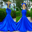 Sleeveless Royal Blue Mermaid Prom Dress with Sexy Cut Out Appliques - YL0100
