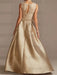 Asymmetrical Princess A-Line Sleeveless Mother Of The Bride Dress With Jewel Neck And Pleats